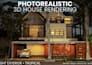 do photorealistic 3d house rendering exterior interior, walkthrough for house